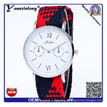 Yxl-202 2016 Novo Estilo Tecido Relógio Senhoras Knit Nylon Nato Strap Relógios Mulheres Relógio De Pulso Pulseira relógio
